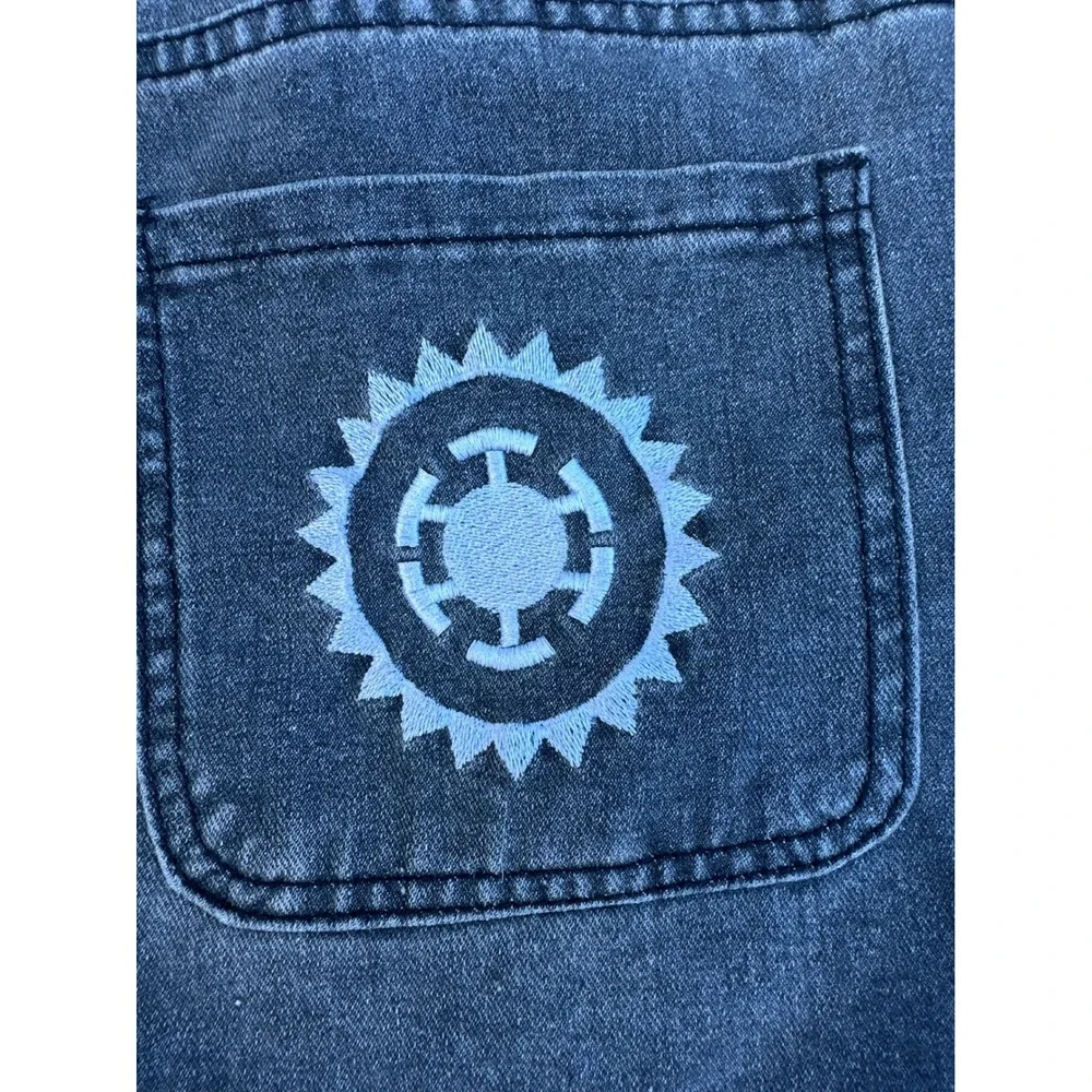 One Piece Trafalgar Law Heart Pirates Embroidered Jeans Faded Black XL